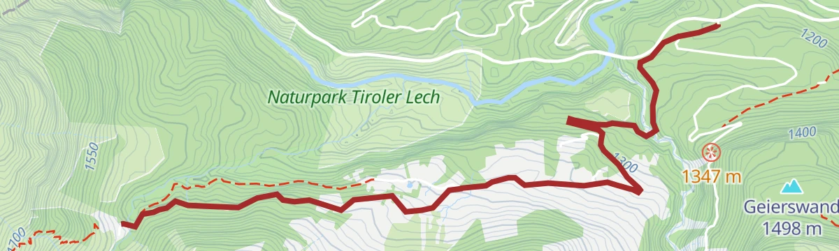 Route map: Steeg - Bockbacher Almwirtschaft